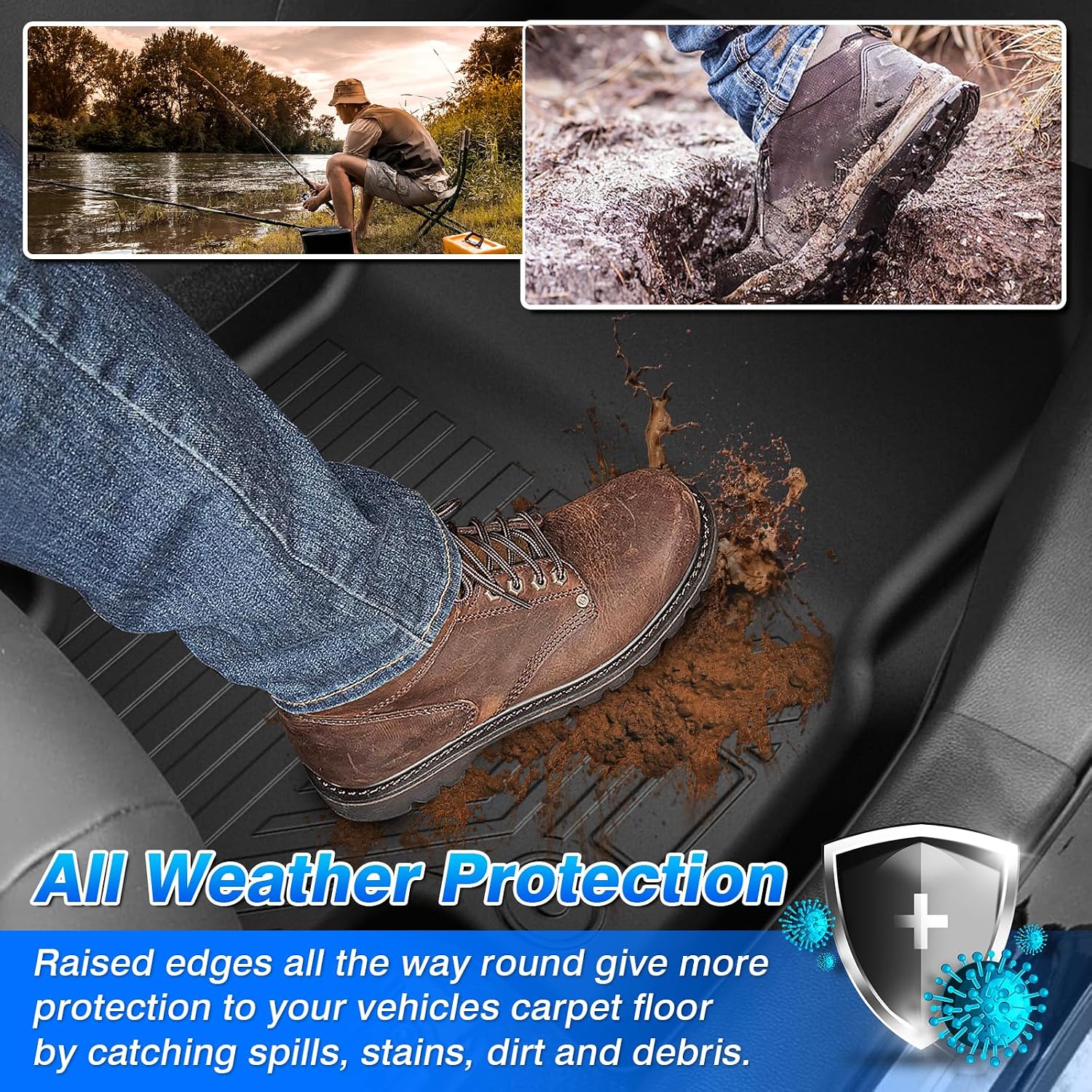 Thumbnail 2 de Cartist All-Weather Floor Mats for Toyota RAV4 (2019–2025): Full Set with Door Sill Guards