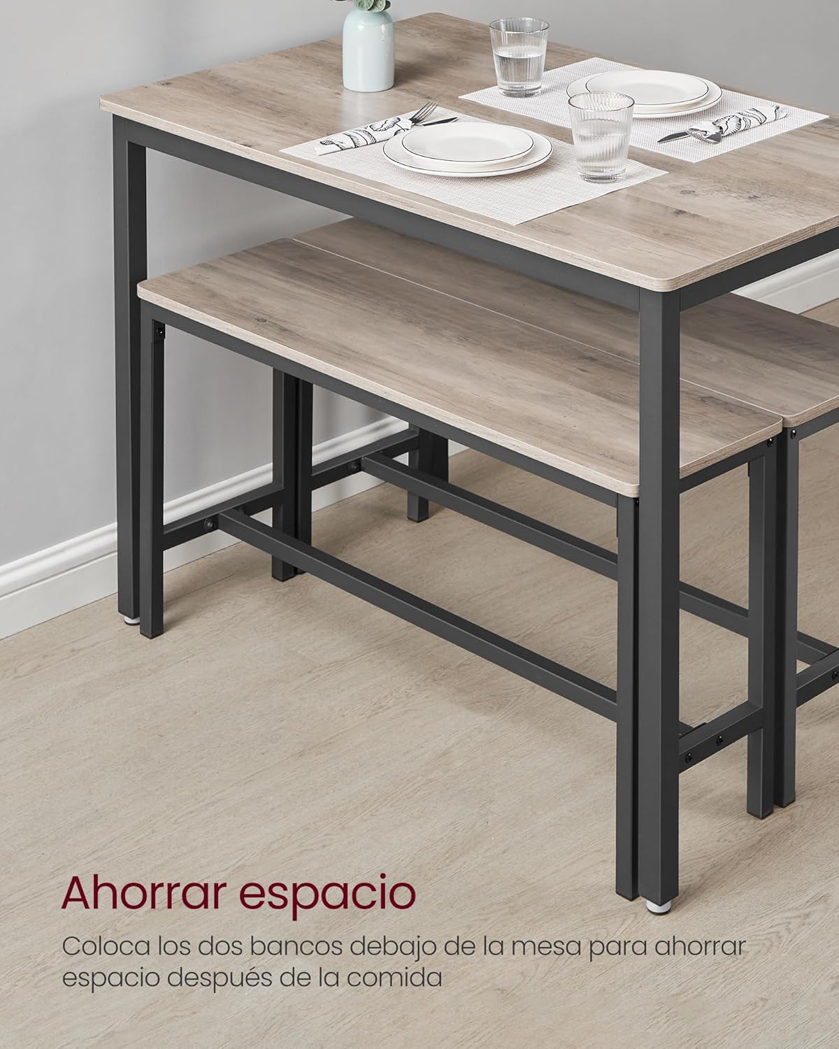 Thumbnail 4 de VASAGLE Juego de Comedor 3 Piezas: Mesa y 2 Sillas 🍽