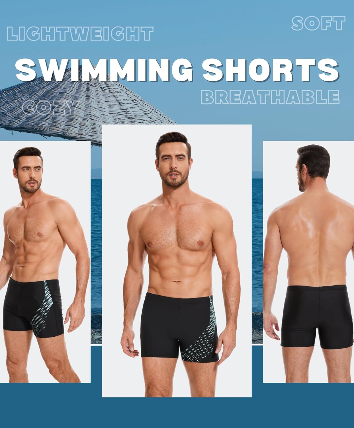 Thumbnail 4 de AMZSPORT Swimming Trunks Men: Quick Dry Swim Shorts for Everyday Beach & Pool Use