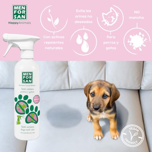 Detalle de MENFORSAN Antiorines 500 ml: repelente educativo para perros y gatos