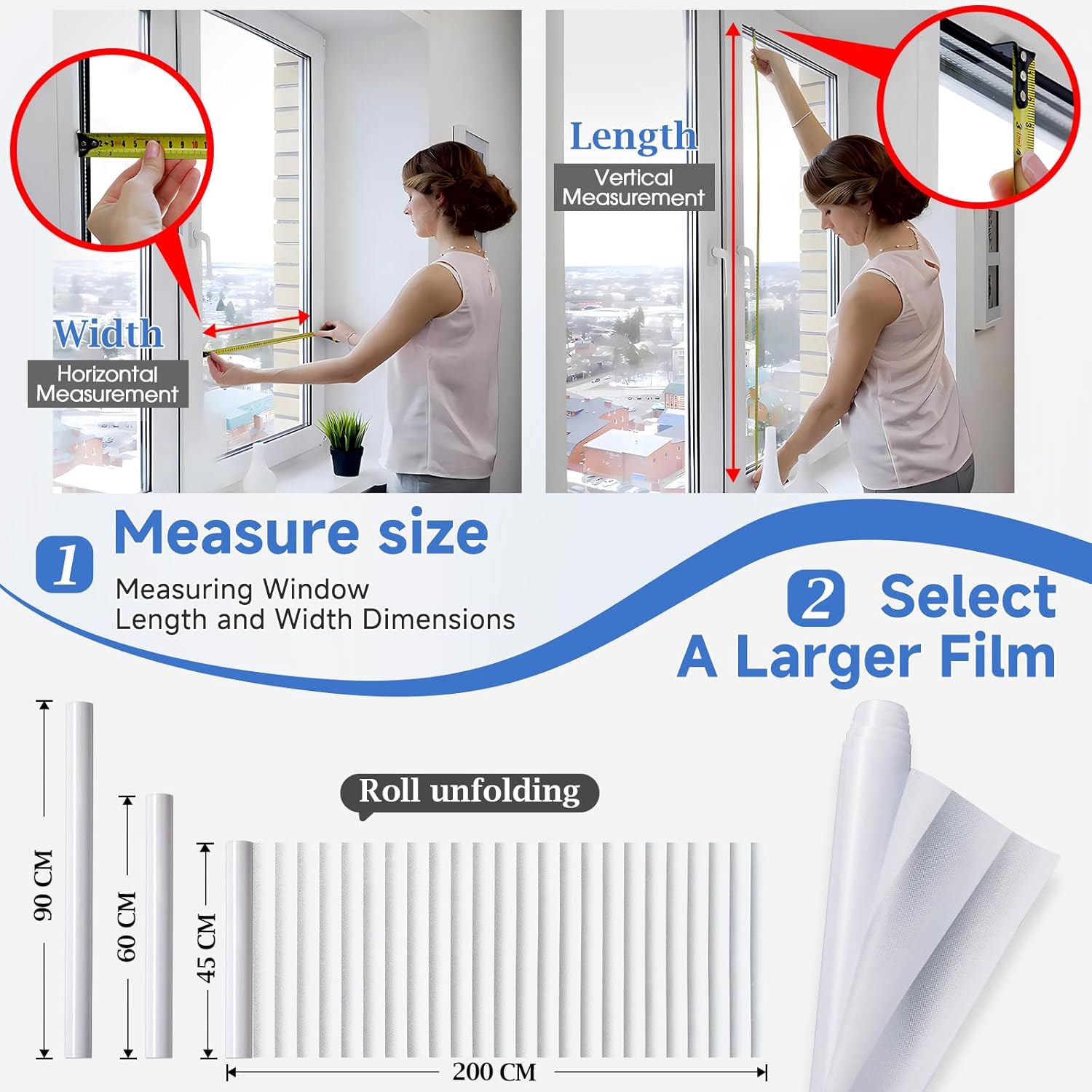 Thumbnail 6 de Lifetree Window Film Privacy for Glass Windows — Frosted Stripe, 90 × 200 cm