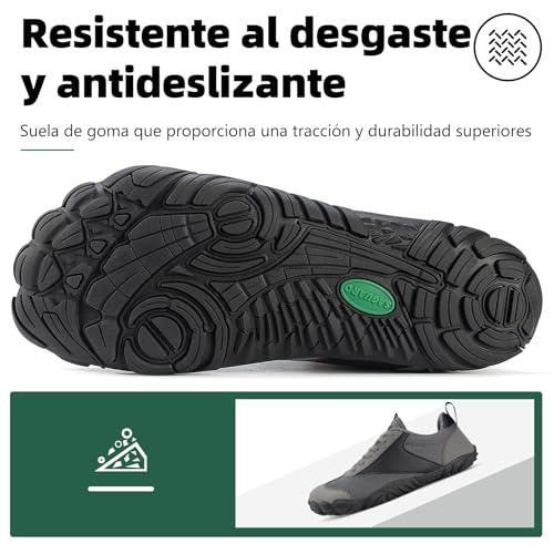 Thumbnail 4 de SAGUARO Zapatillas barefoot, puntera ancha, suela fina y caída cero, gris 43