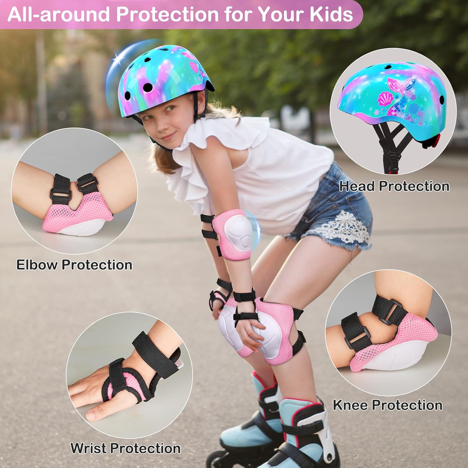 Detalle 2 de Kids Helmet and Pads Set adjustable for ages 3โ8 ๐ดโ