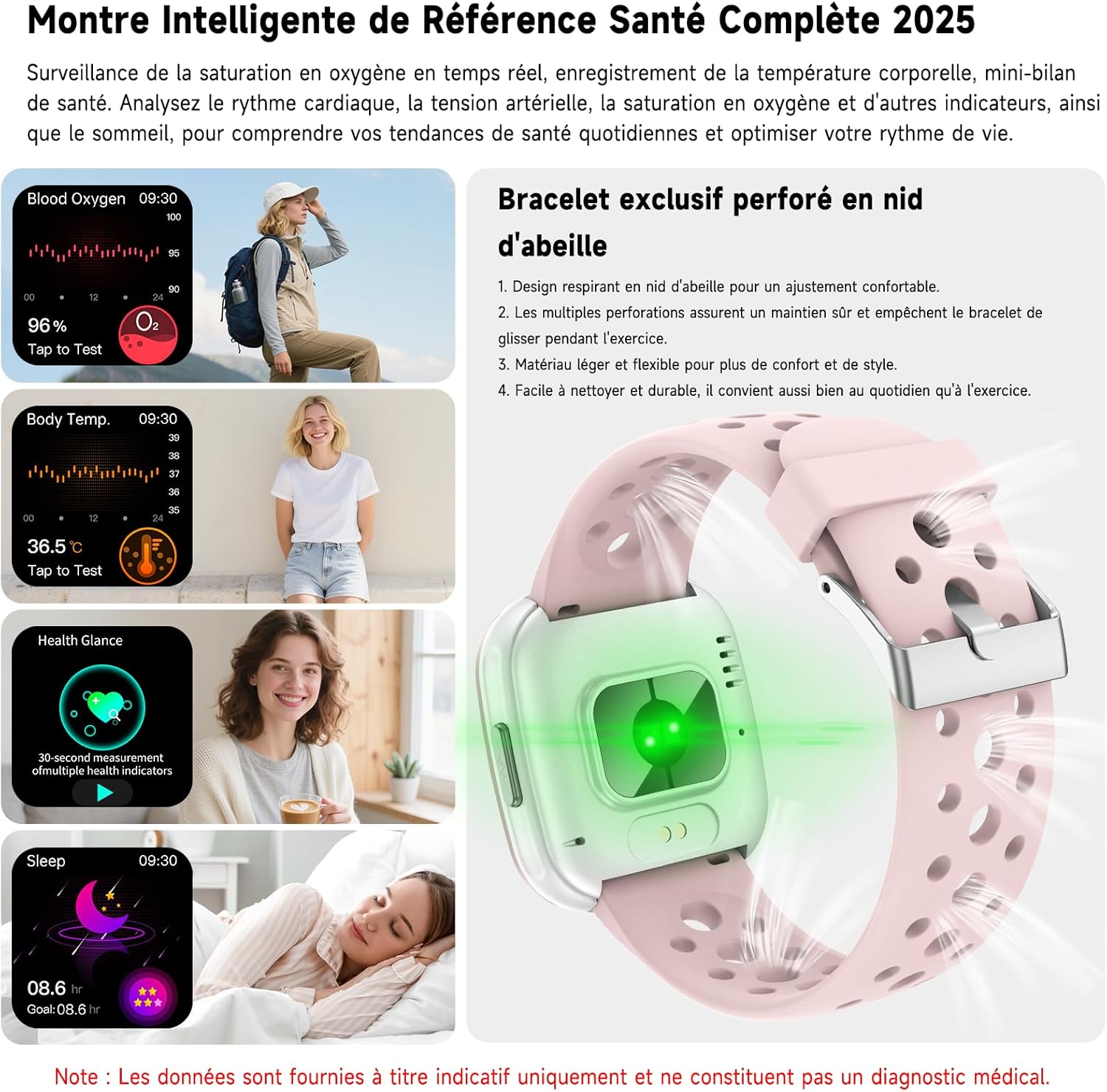 Thumbnail 3 de YYKY Montre Connectée Femme ECG+HRV/IMC — Santé au poignet, 1,72'' et appels Bluetooth