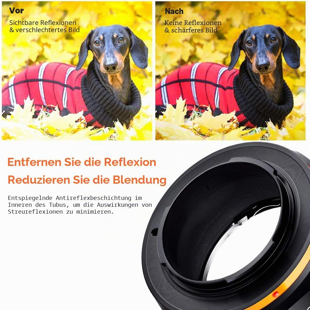 Detalle 2 de K&F CONCEPT Nik-FX Hochpräziser Adapterring – Nikon AI/F-Objektiv an Fuji X Series spiegellose Kameras