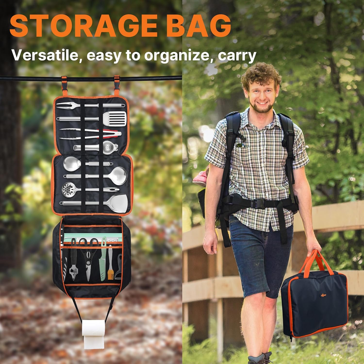 Thumbnail 6 de Gaialoop Portable Camping Cooking Utensils Set with Organizer Bag
