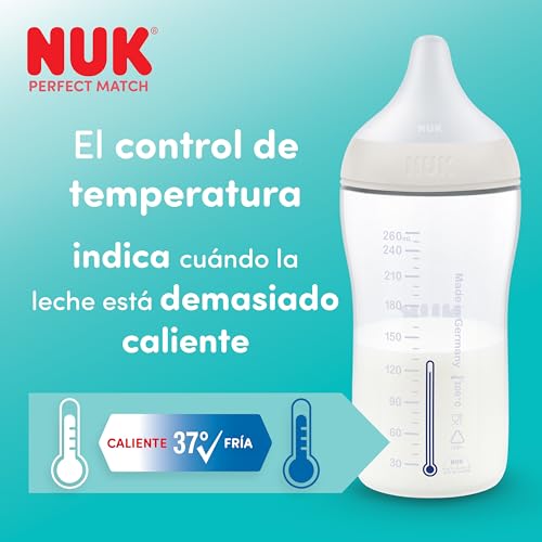 Thumbnail 7 de NUK Perfect Match Set de 2 Biberones 260 ml con ventilación anticólico y control de temperatura