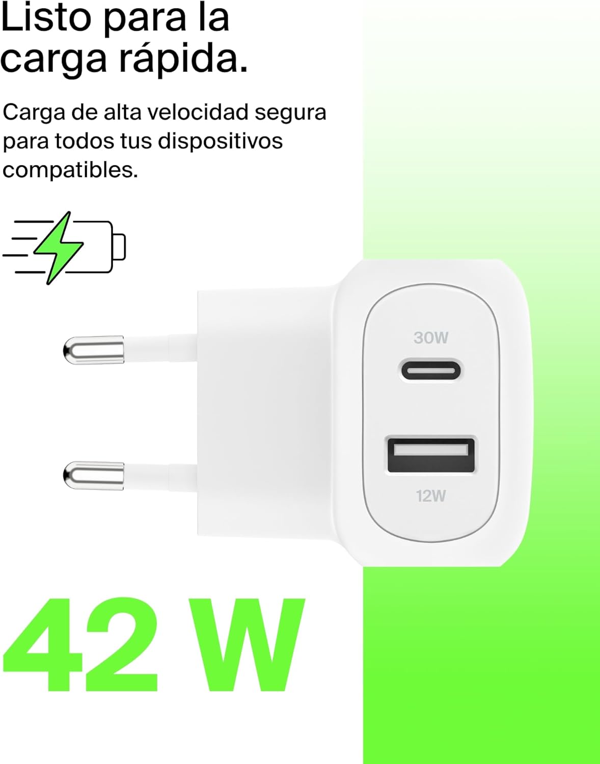 Thumbnail 1 de Belkin BoostCharge Cargador Rápido 42W con 2 Puertos ⚡