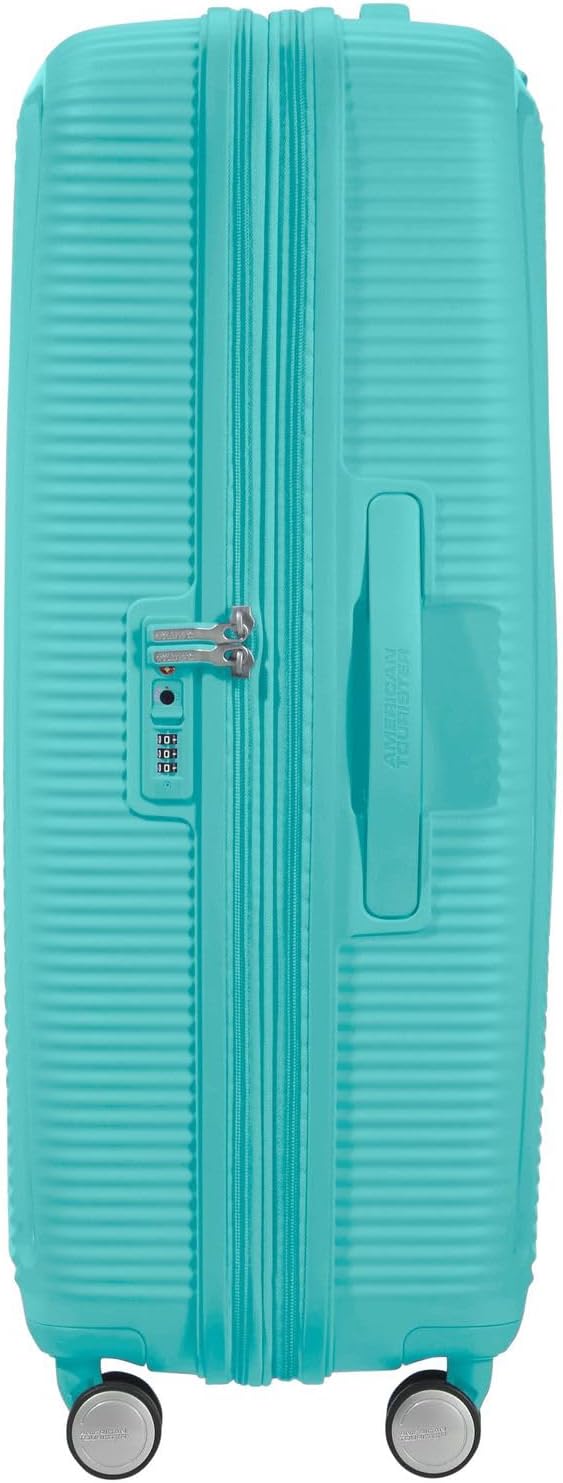 Detalle de American Tourister Soundbox valise Spinner L extensible 77 cm (97/110 L) bleu Poolside Blue