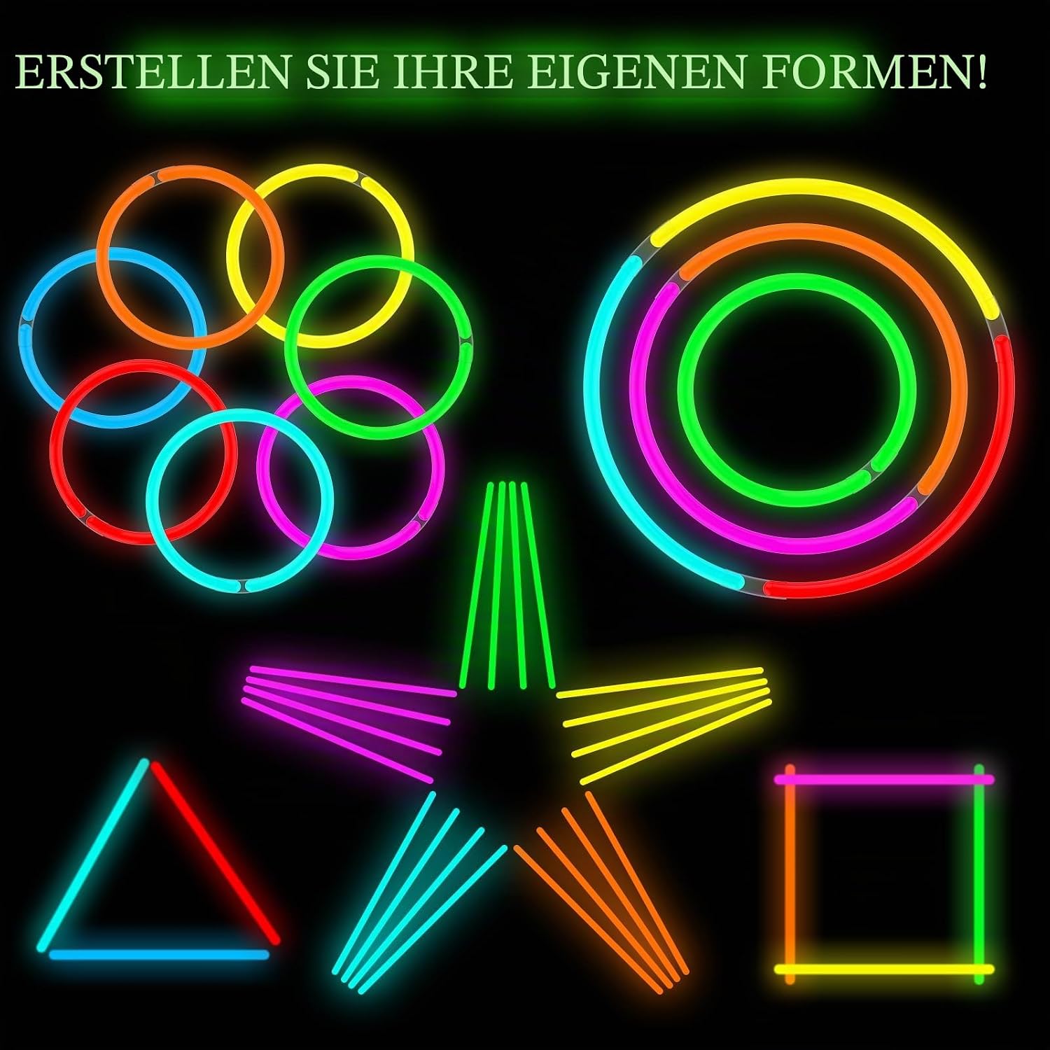 Thumbnail 6 de DELEE Knicklichter Set – 100 Neon-Knicklichter mit Anschlüssen, 8 Zoll, LED-freier Party-Deko