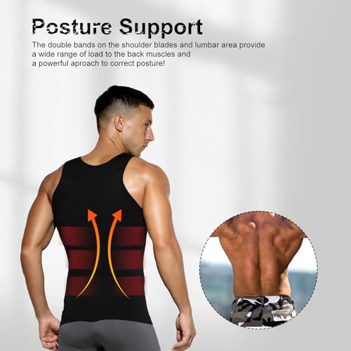 Detalle de Casey Kevin Faja Chaleco Hombre — Camiseta de Compresión Slim (S–XXL) para Ejercicio