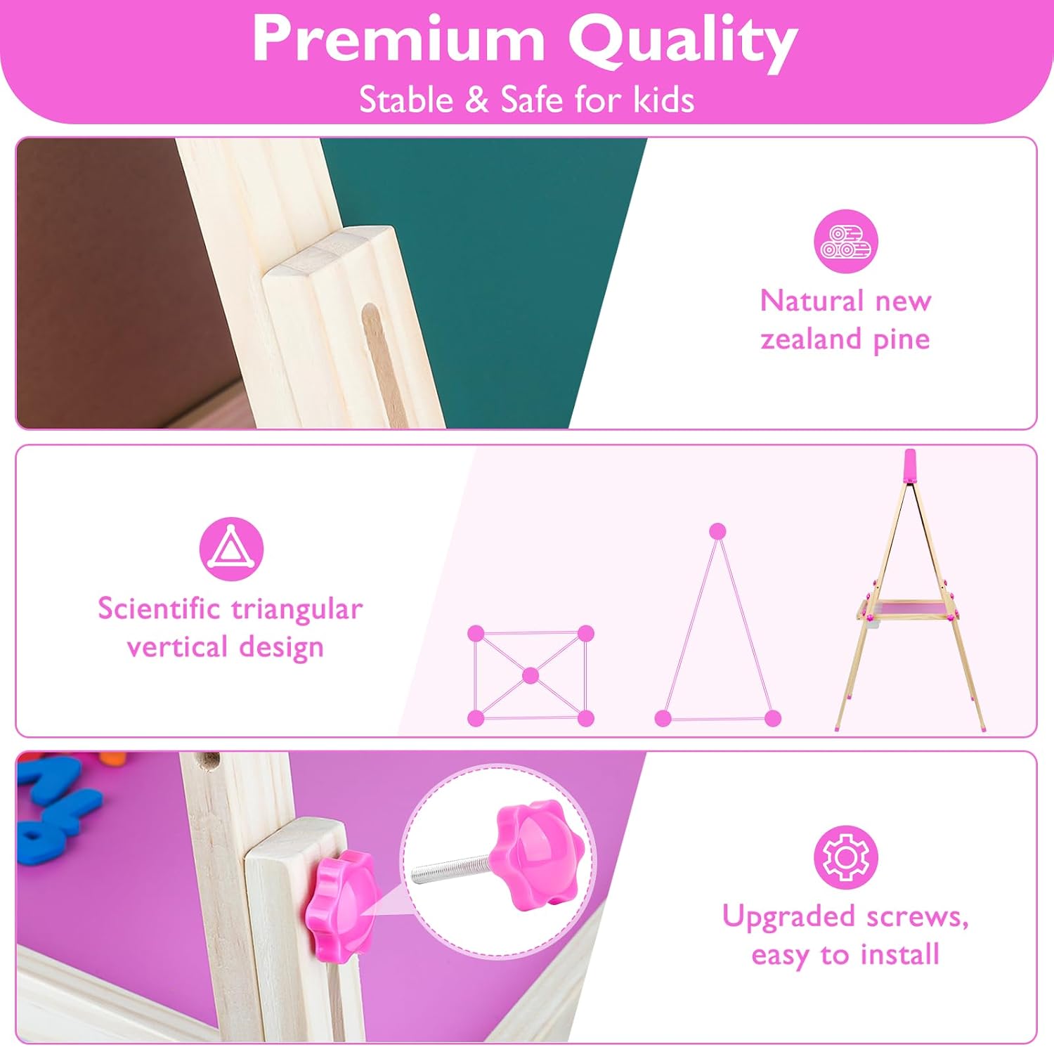 Detalle 2 de Adjustable Wooden Kids' Easel