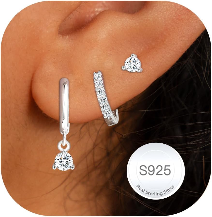 Thumbnail 5 de AVOTTO Ohrringe Set 3 Paar Silber 925 11mm