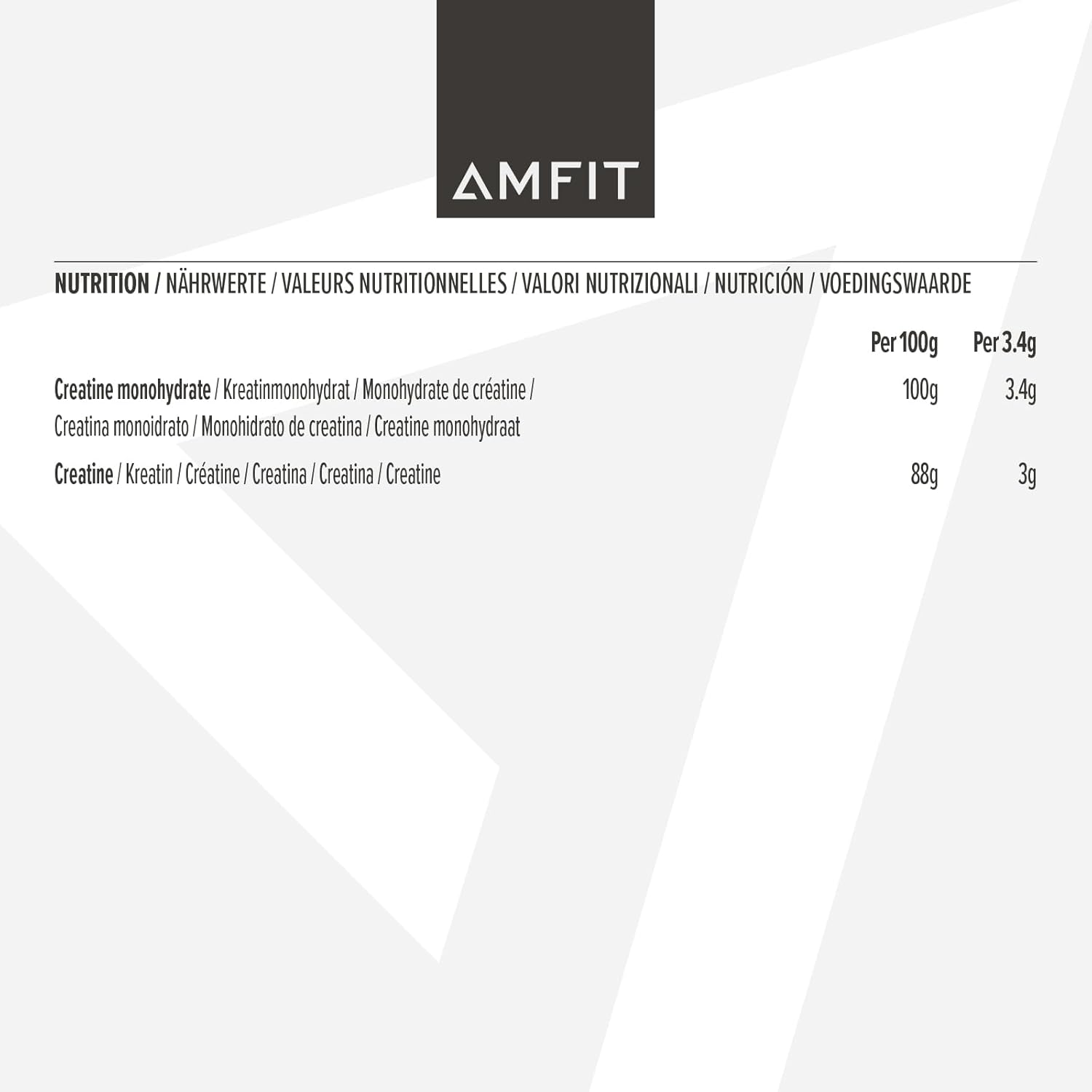 Thumbnail 5 de Amfit Nutrition Kreatinmonohydrat 500 g