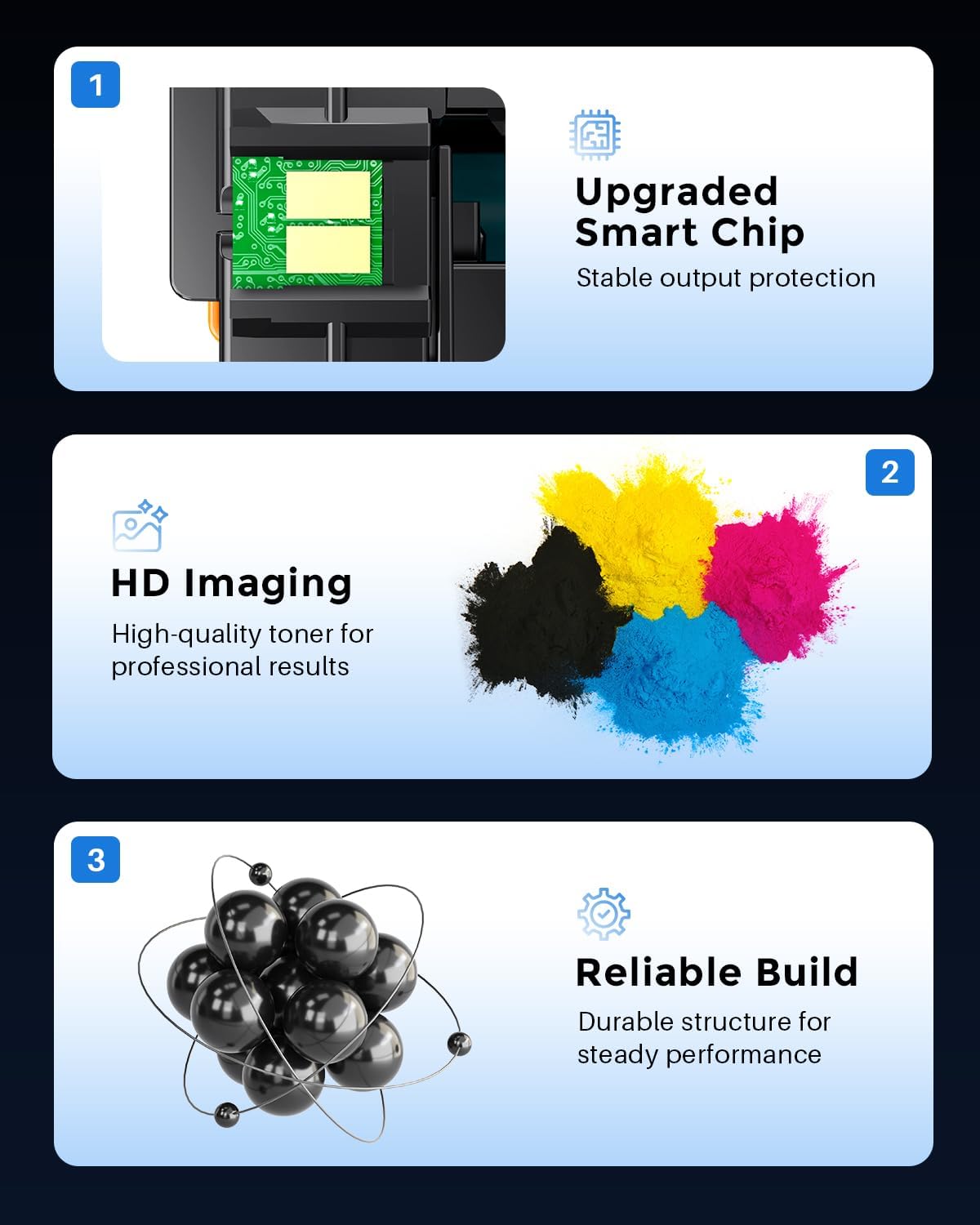 Thumbnail 3 de Kuva 131X – Lot de 4 toners compatibles HP 131X (Noir, Cyan, Magenta, Jaune) pour LaserJet Pro & Color MFP