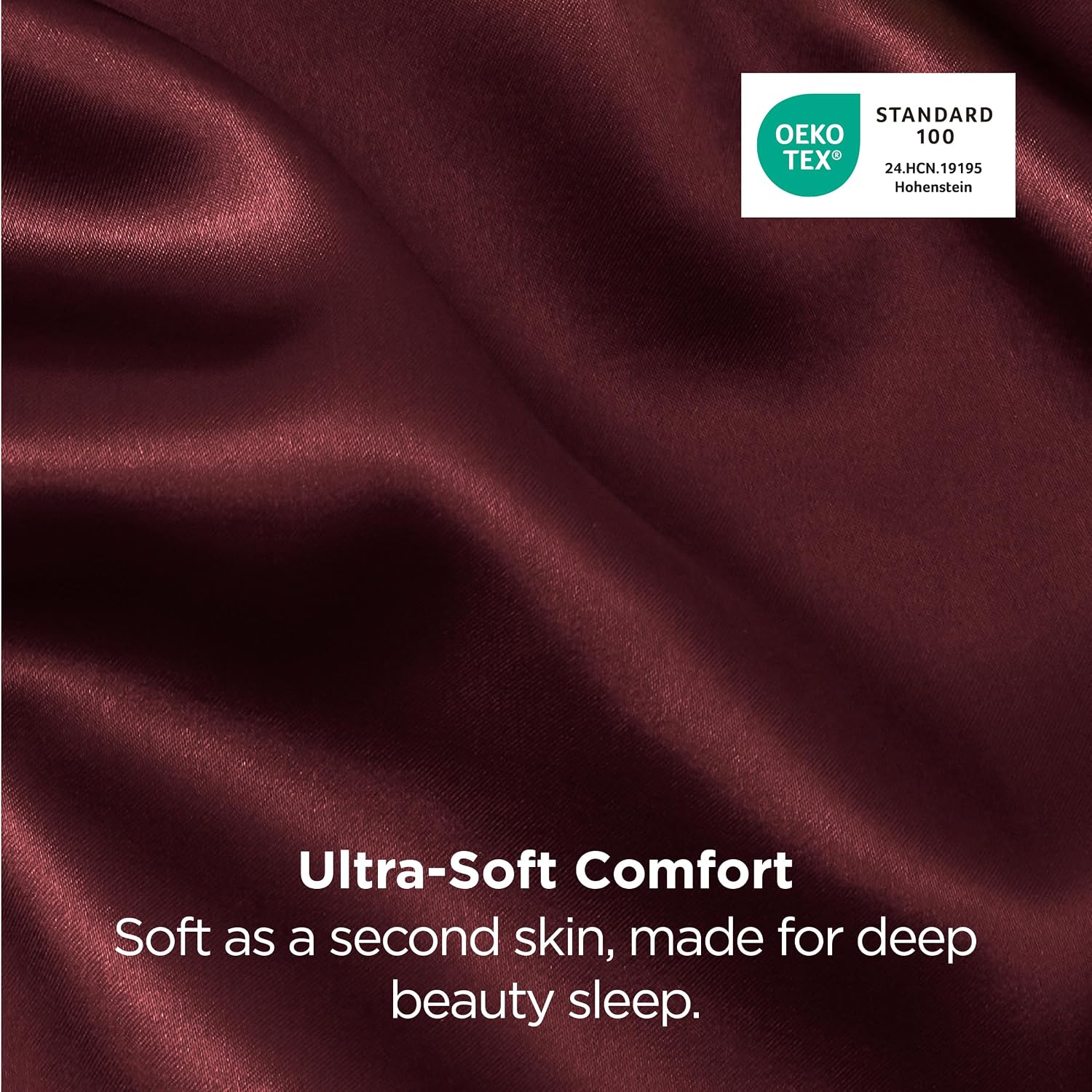 Detalle 2 de Bedsure Pillowcase set-Satin Queen Satin Pillowcases, Set of 2, Burgundy