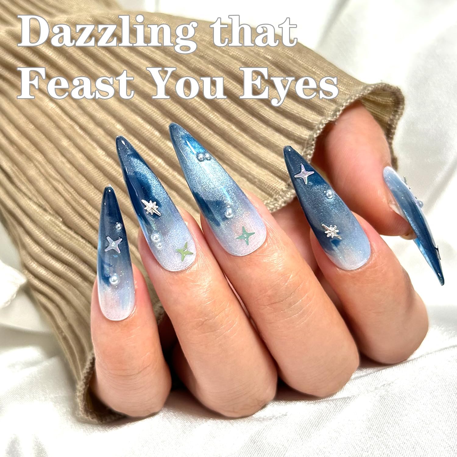 Thumbnail 4 de senvenski MY1-009 Gelei Glas Cat Eye-gelnagellak blauw, 15 ml