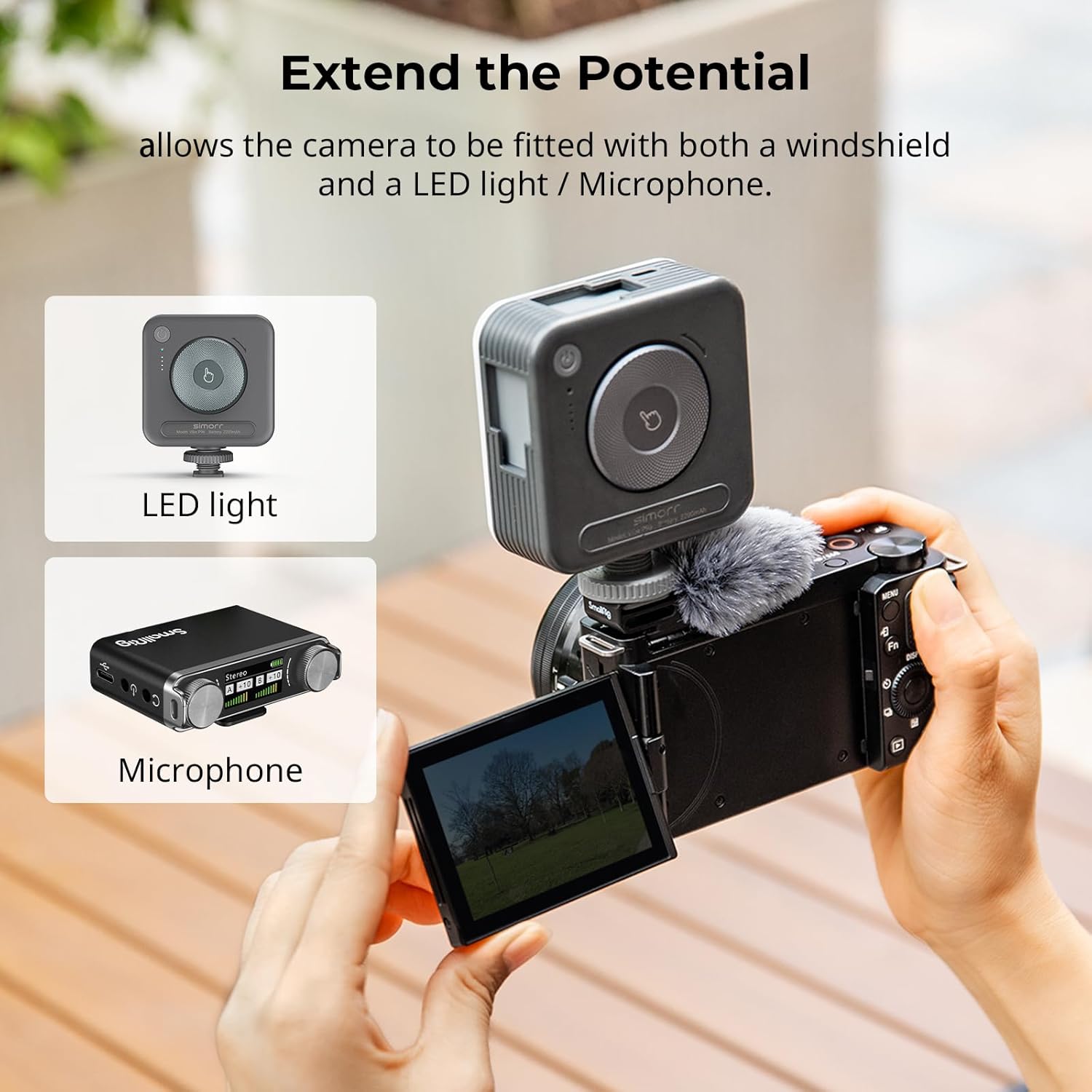 Thumbnail 3 de SmallRig Cold Shoe Adaptateur avec Pare-Brise – pour Sony ZV-E10 et ZV-1 (3526)