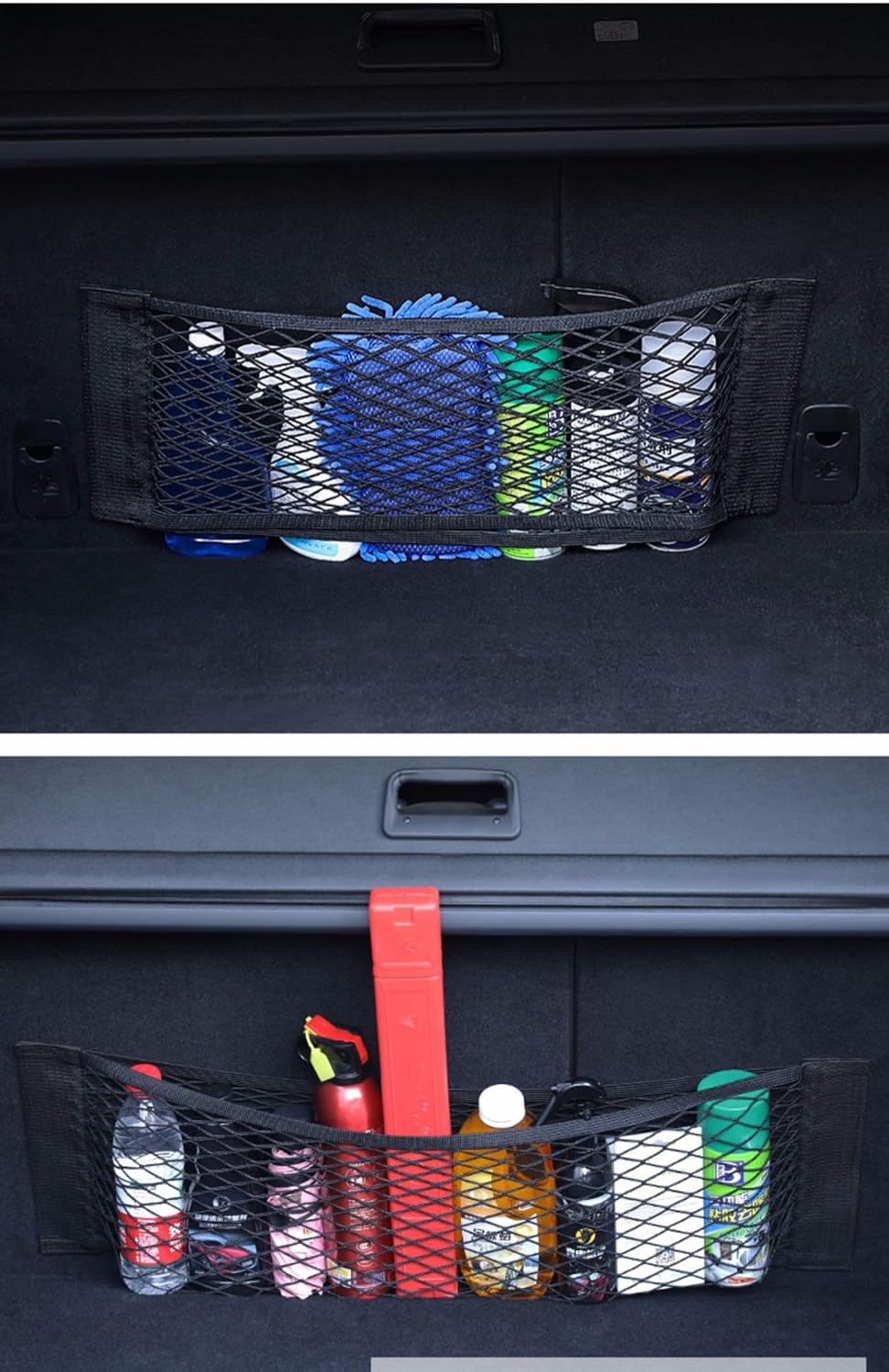 Thumbnail 6 de Rete portaoggetti auto per bagagliaio 40 x 25 cm, organizer con adesivi in velcro (4 pezzi)