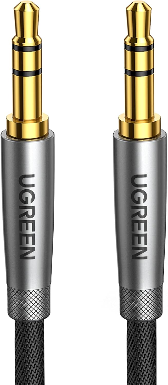 Detalle de UGREEN 70880 3.5mmオーディオケーブル 0.5m ナイロン編み・金メッキ端子