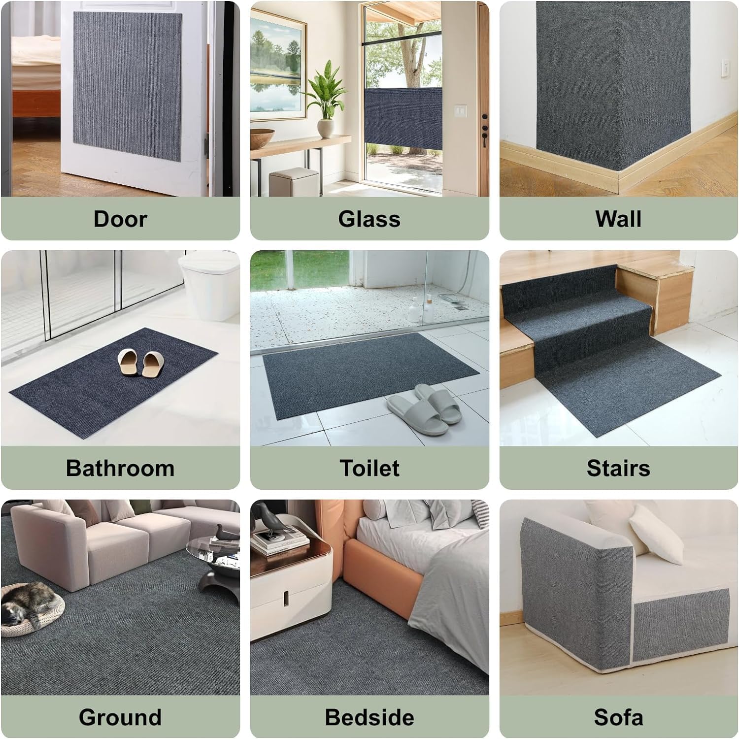 Detalle de Trimmbare selbstklebende Kratzschutz-Matte für Sofa & Wand – Katzenschutzteppich 200 cm