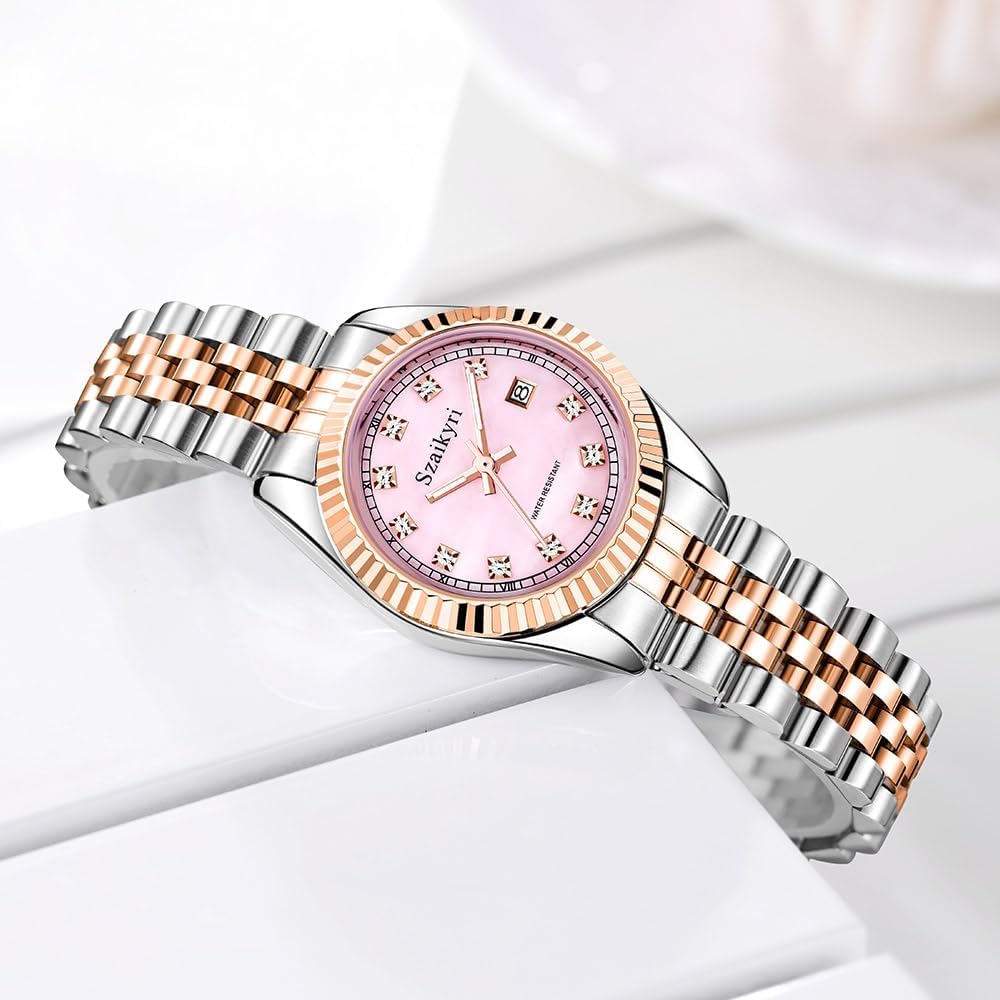 Thumbnail 4 de Szaikyri Montre Femme Classique avec Bande en Acier Inoxydable – Étanche au quotidien