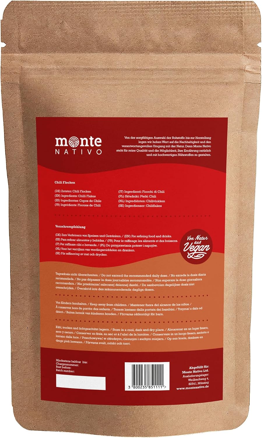 Detalle de Fiocchi di peperoncino Monte Nativo (500 g) – peperoncino in fiocchi, speziato e versatile