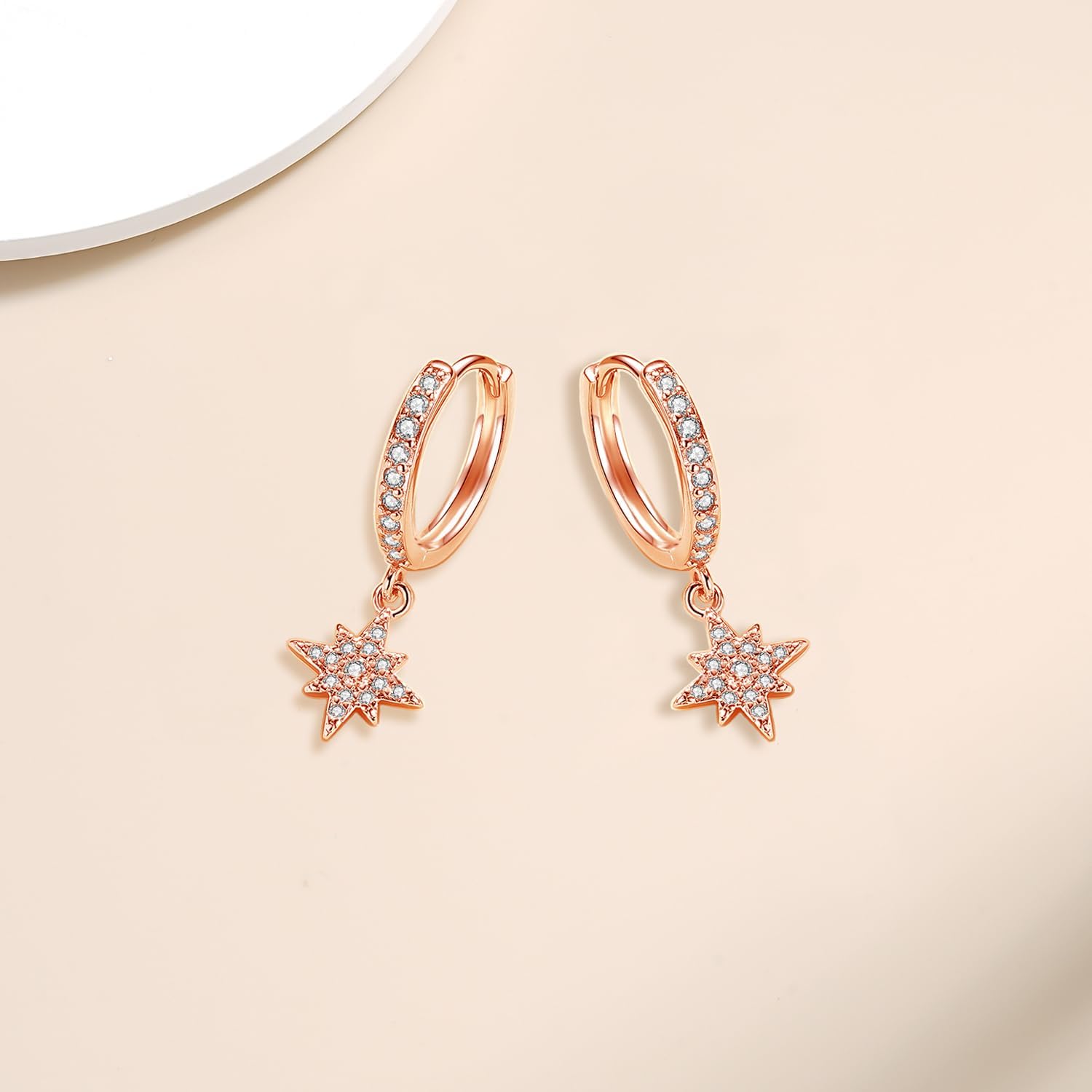 Thumbnail 2 de Hasnsofie Creolen mit Anhänger aus 925 Sterling Silber – hypoallergene Ohrringe mit Cubic Zirkonia
