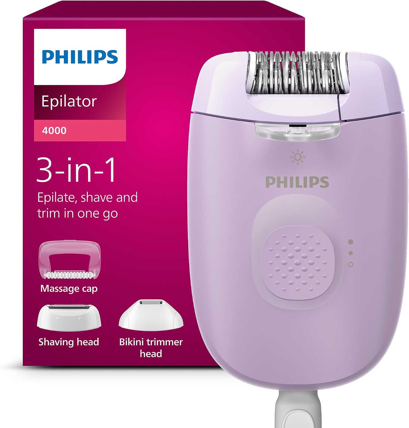 Philips Epilator Series 4000 BRE257/00: 3-in-1 Corded Hair Removal for Body and Bikini