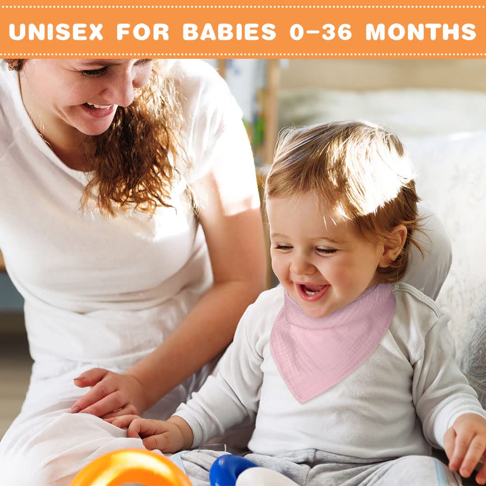 Thumbnail 6 de Vicloon Muslin Baby Lätzchen (100% Baumwolle Musselin) – 8er-Set Sabberdreiecktücher mit Druckknöpfen