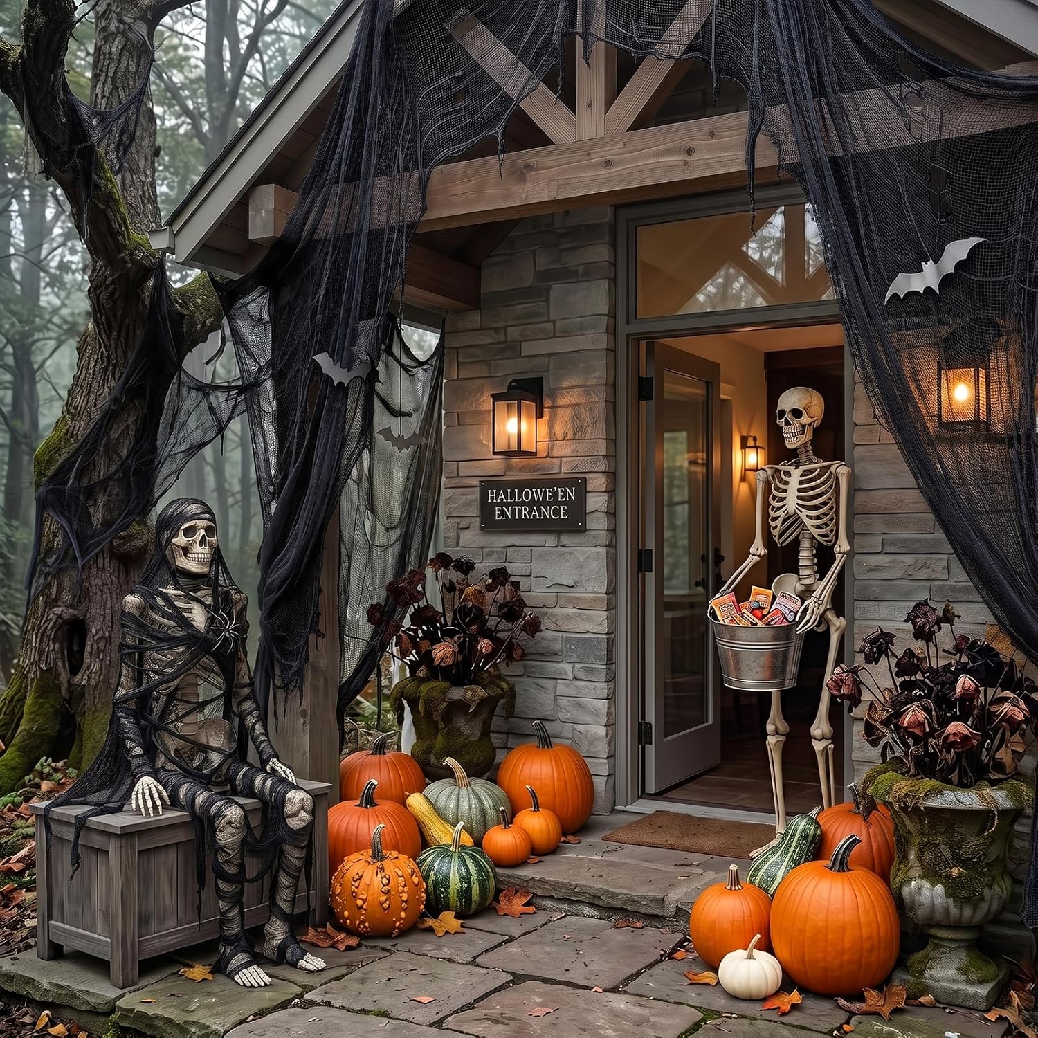 Detalle de Tmflexe Halloween Creepy Cloth, 80 x 400 in.