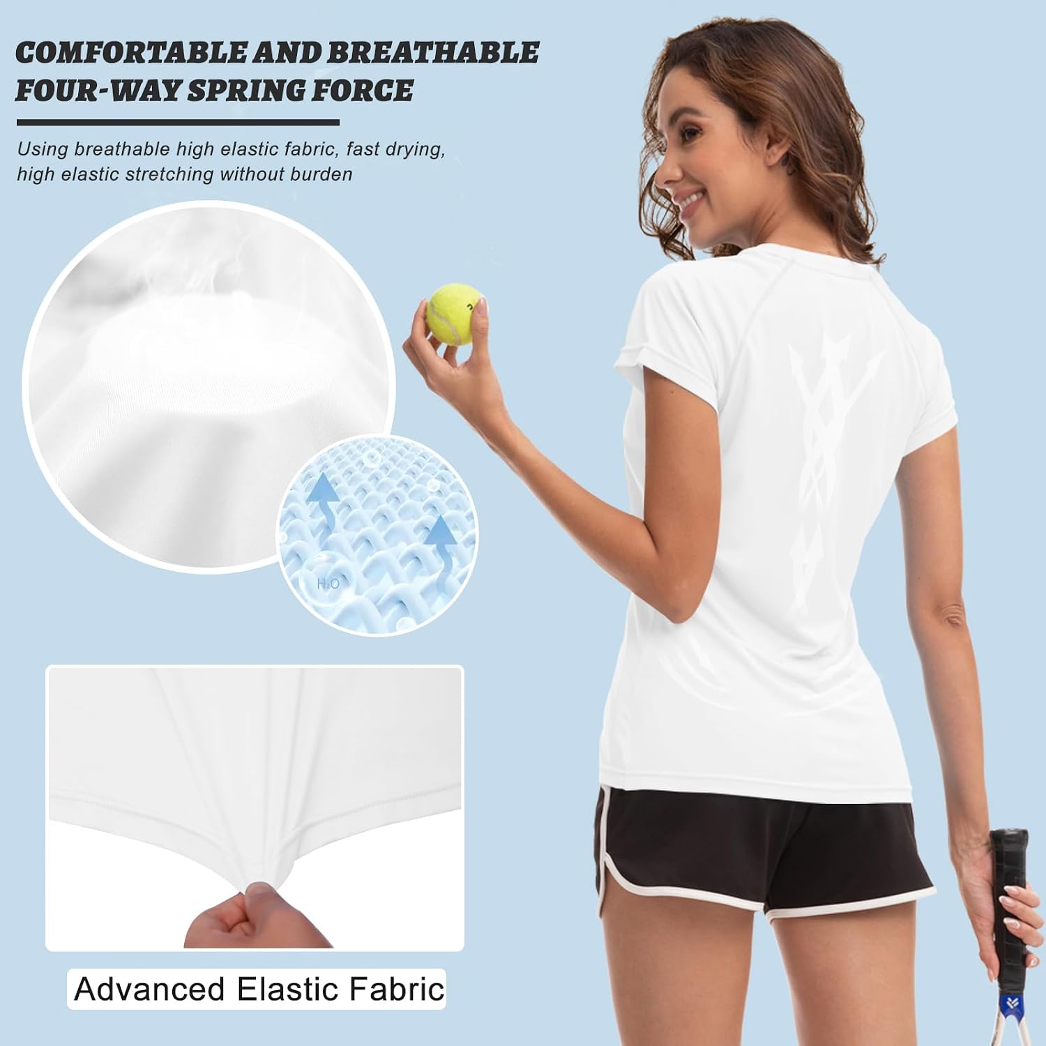 Thumbnail 2 de MEETWEE Damen Surf Shirt Rash Guard UV 50+ Kurzarm – stilvoller UV-Schutz fürs Wasser