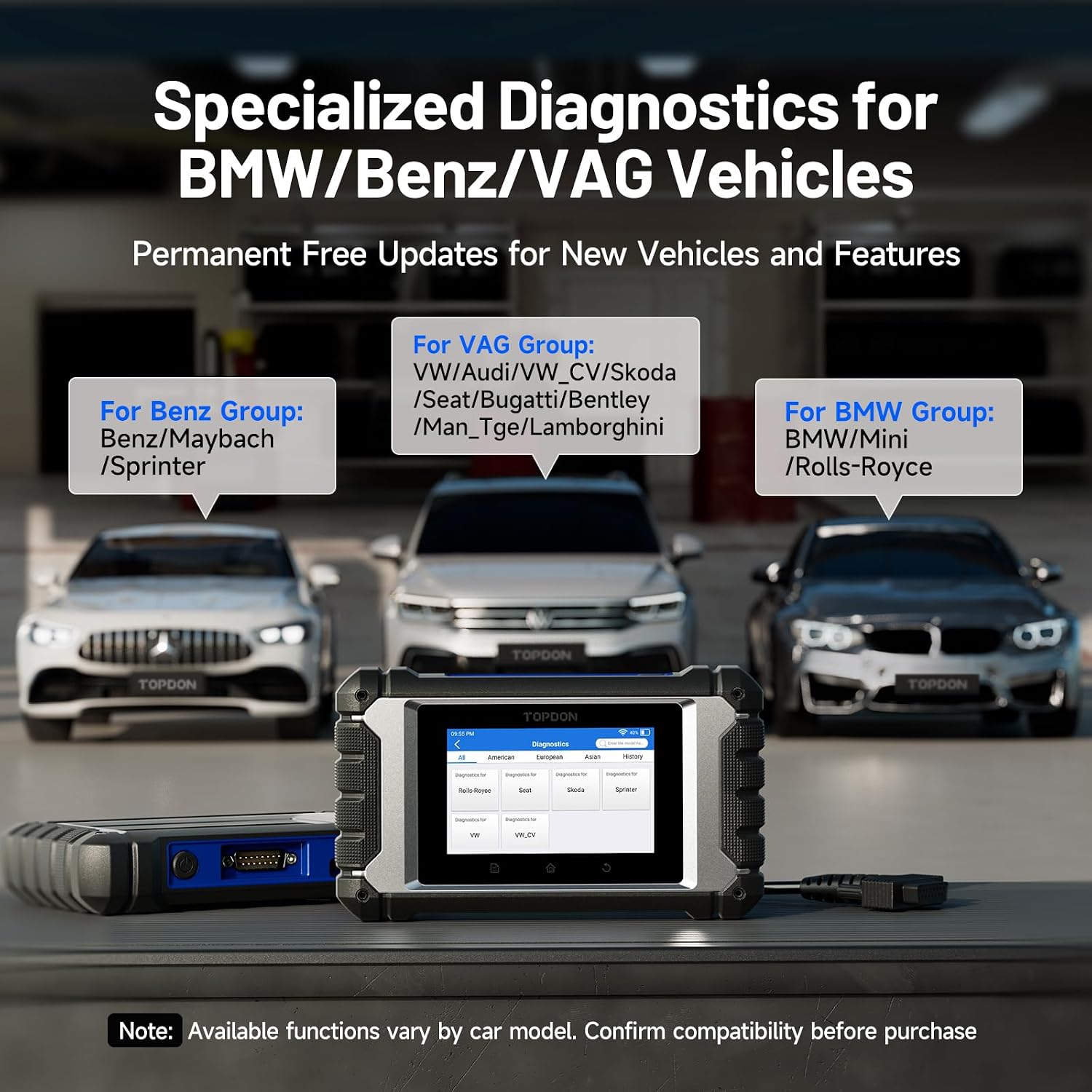 Detalle 2 de TOPDON ArtiDiag EU-BBA OBD2 Scanner for Mercedes-Benz/BMW/V.A.G. (EU-Only) – Full System Diagnostics