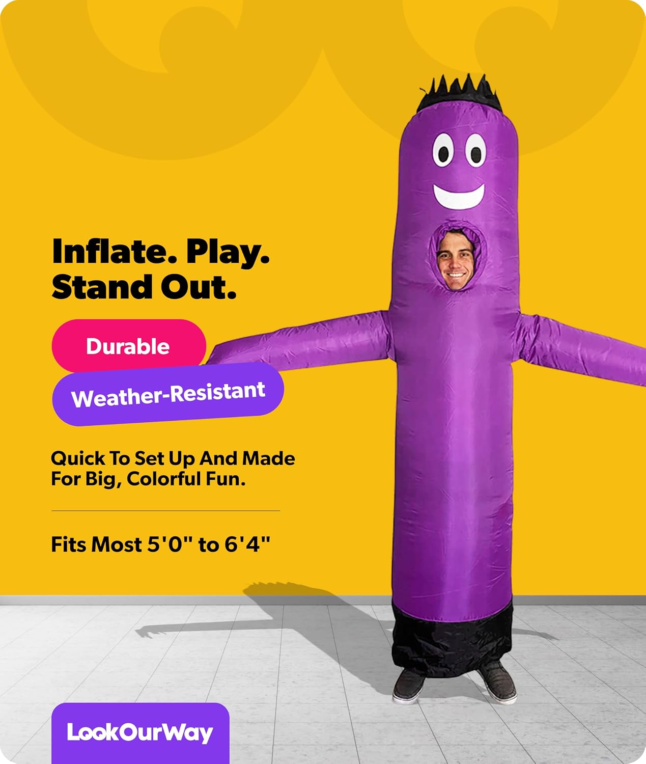 Detalle de LookOurWay Air Dancers Inflatable Tube Man Costume with Wavy Arms