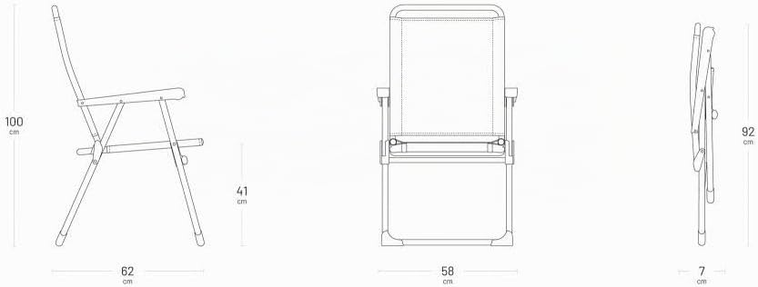 Detalle de Lafuma Mobilier Victoria LFM1961 – składane krzesło ogrodowe z Batyline, do 100 kg