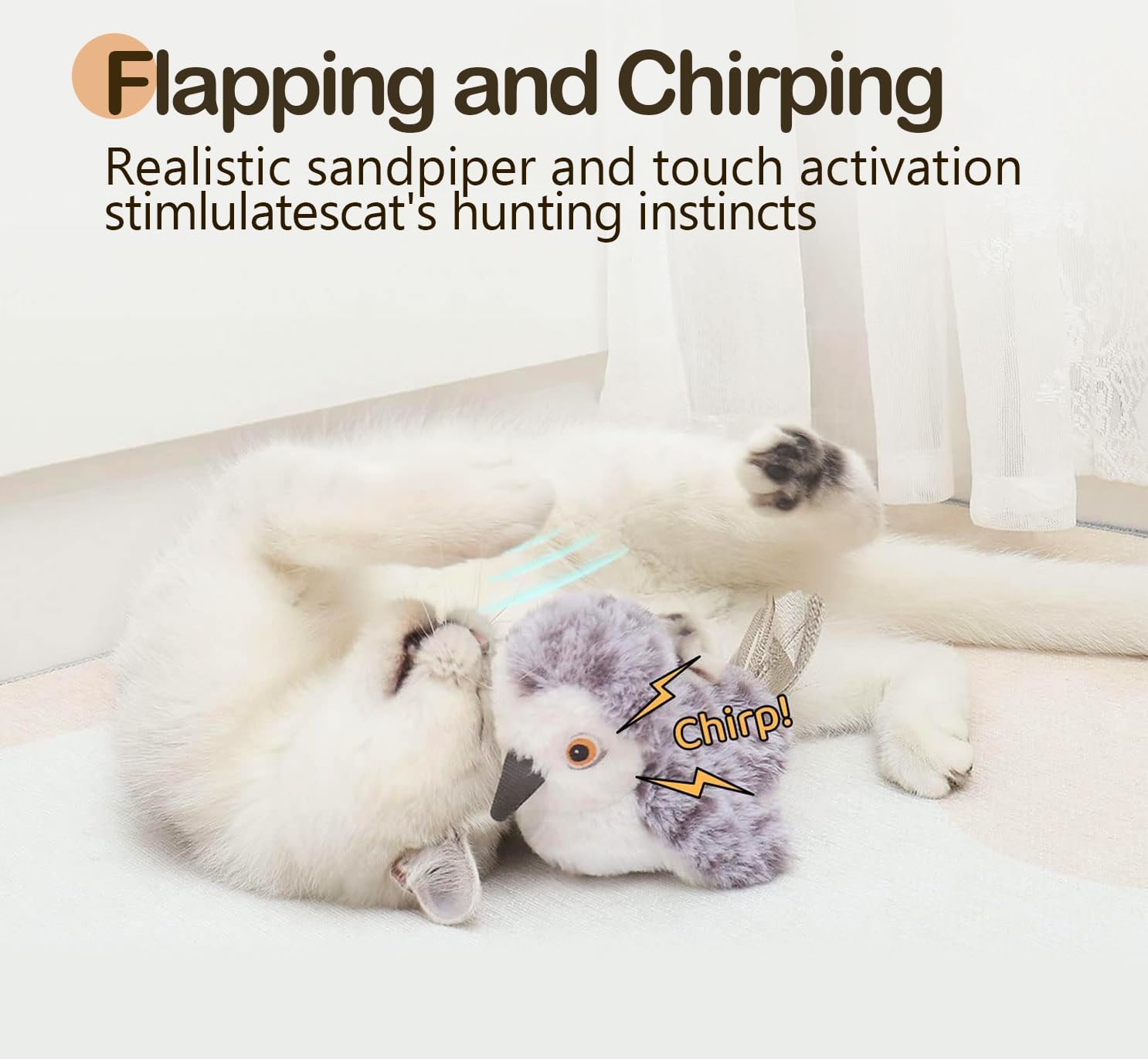 Thumbnail 1 de Migipaws Rechargeable Flapping Bird toy for cats 🐱