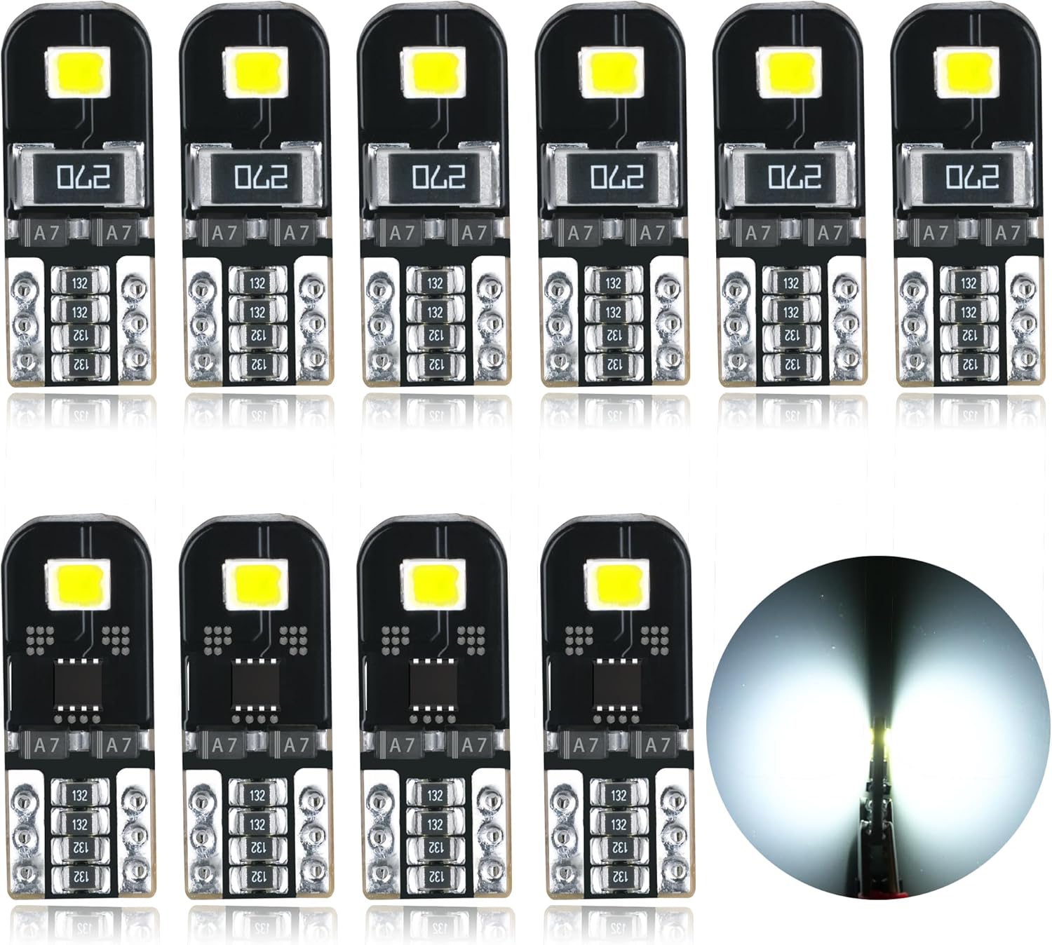 Detalle de AGLINT T10 LED Bombilla Canbus sin errores 12V