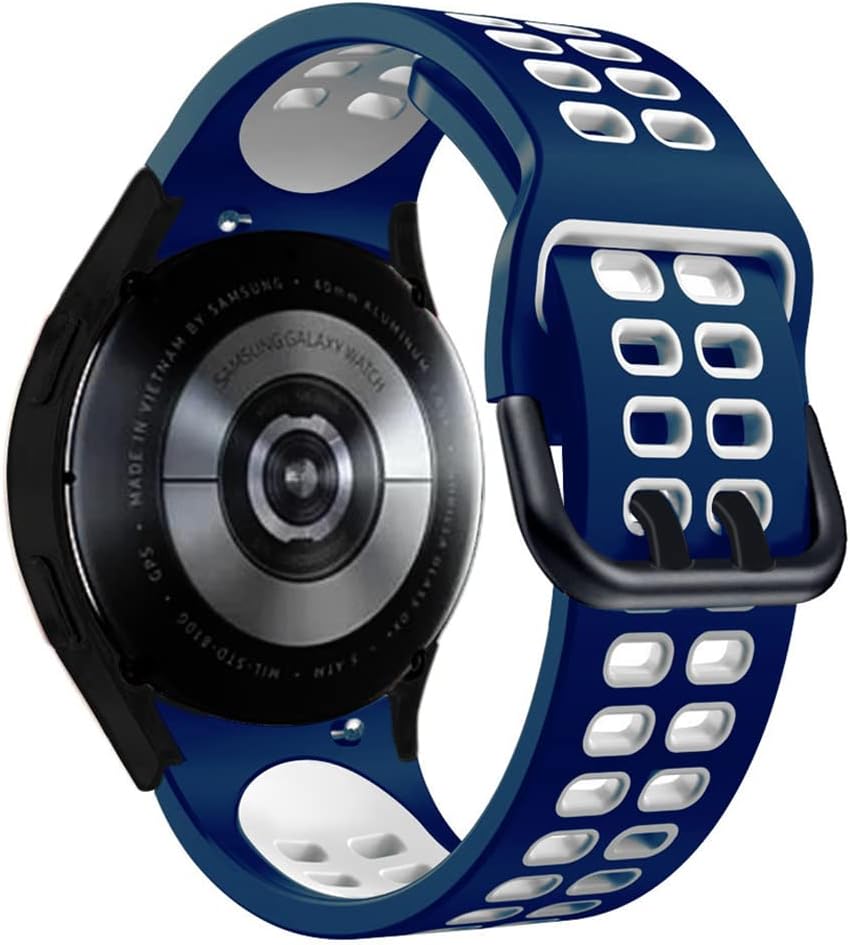 Detalle de LEIXIUER Silicone Sport Band for Samsung Galaxy Watch 7/6/5/4 (40mm–46mm/47mm) – Breathable, Gapless Strap with Quick-Release Pins