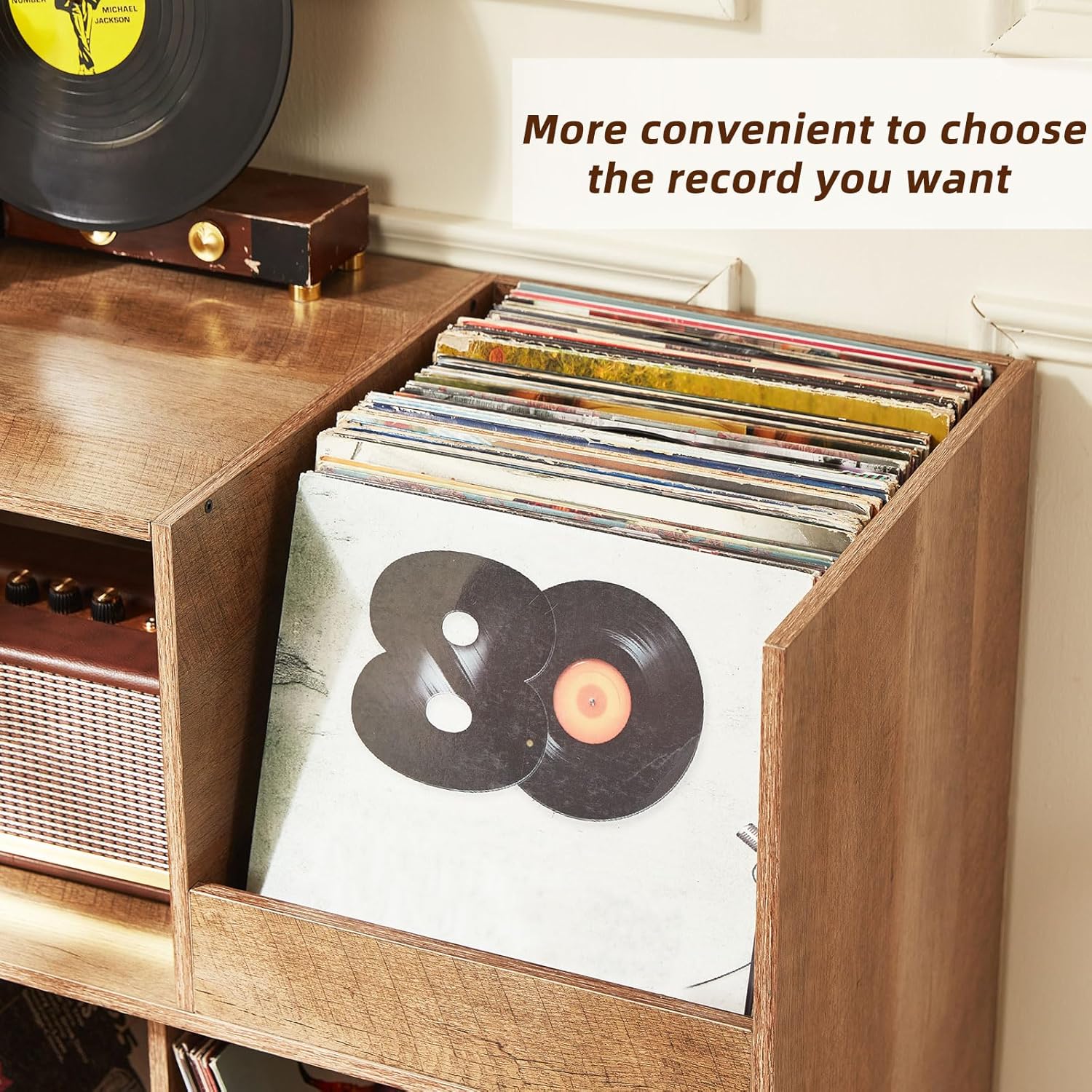 Thumbnail 2 de Large record stand with storage for 300 albums