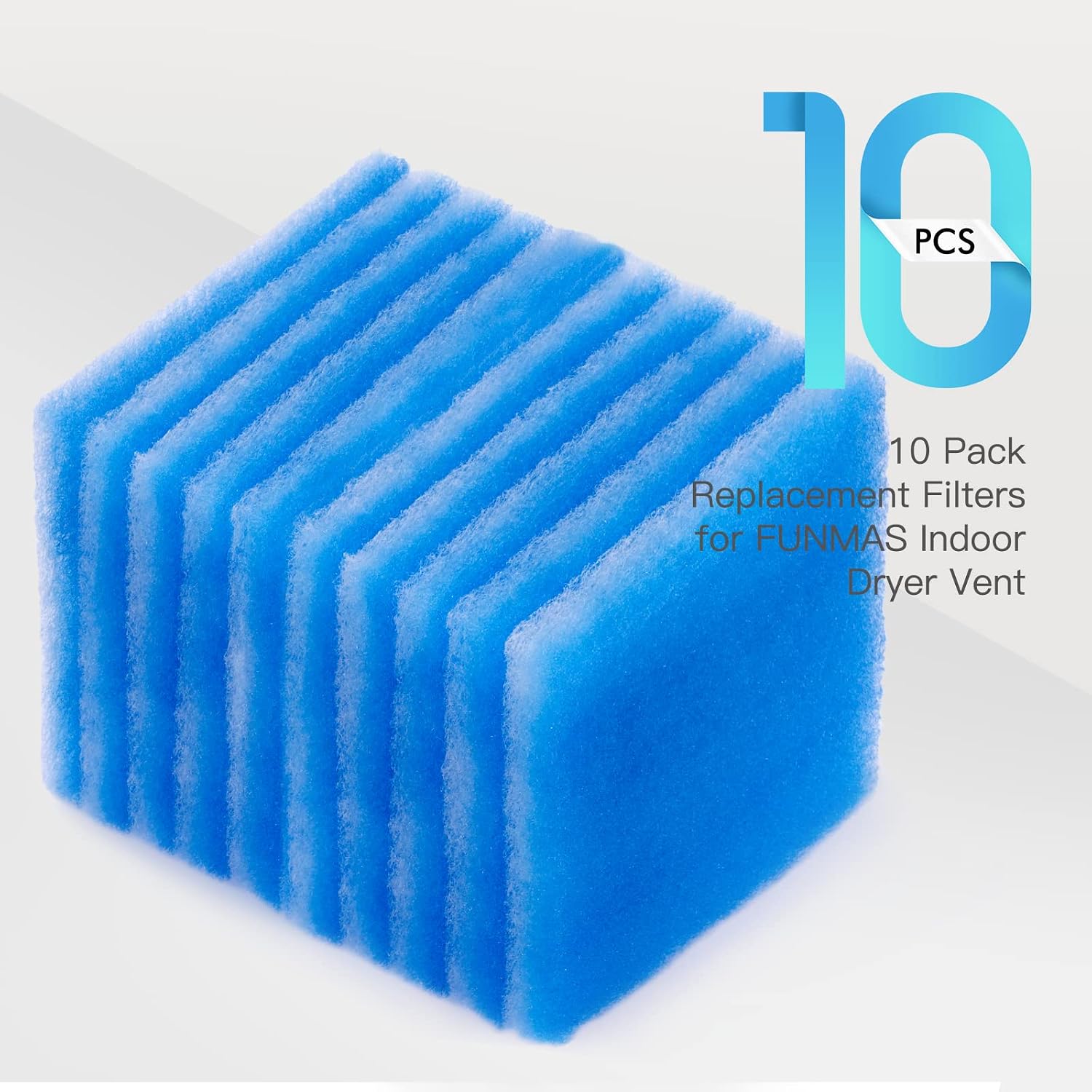 Detalle de FunMas FUNMAS 10-Pack Polyester Replacement Filters for Indoor Dryer Vents