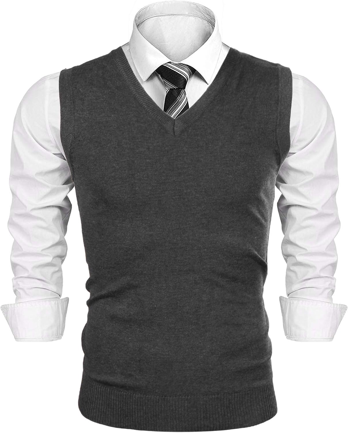 Thumbnail 6 de iClosam Gilet Maglione da Uomo V-Collo Cotone