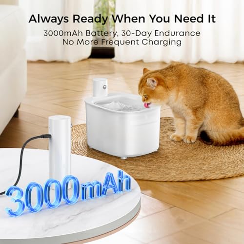 Thumbnail 5 de Nenozi fuente para gatos sin cable a pila con sensor de movimiento y 2,6 L (filtrado triple)