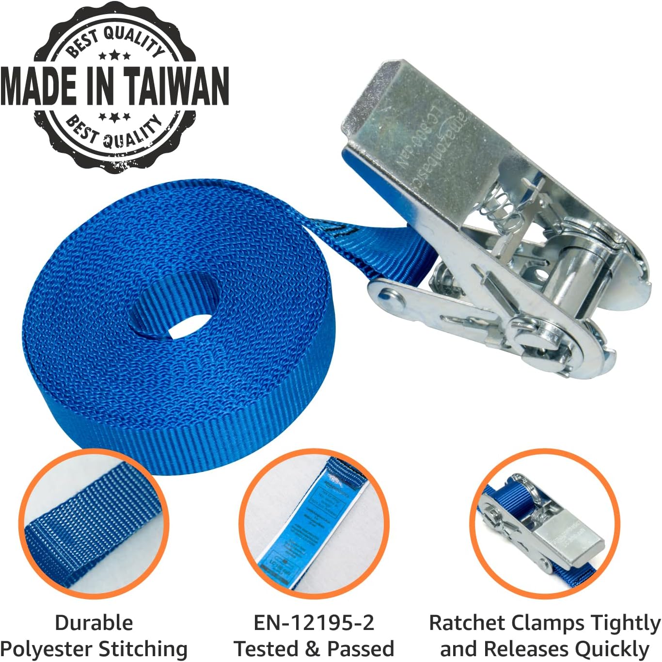 Thumbnail 2 de Amazon Basics 10-pack Ratchet Lashing Straps 6 m, 800 kg