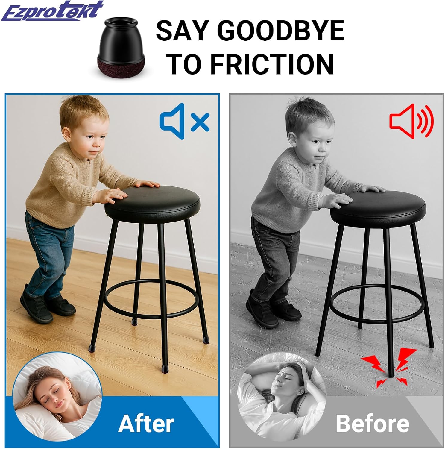 Thumbnail 4 de Ezprotekt Extra Small Silicone Chair Leg Floor Protectors (16 pcs) for 10–15mm Round Legs