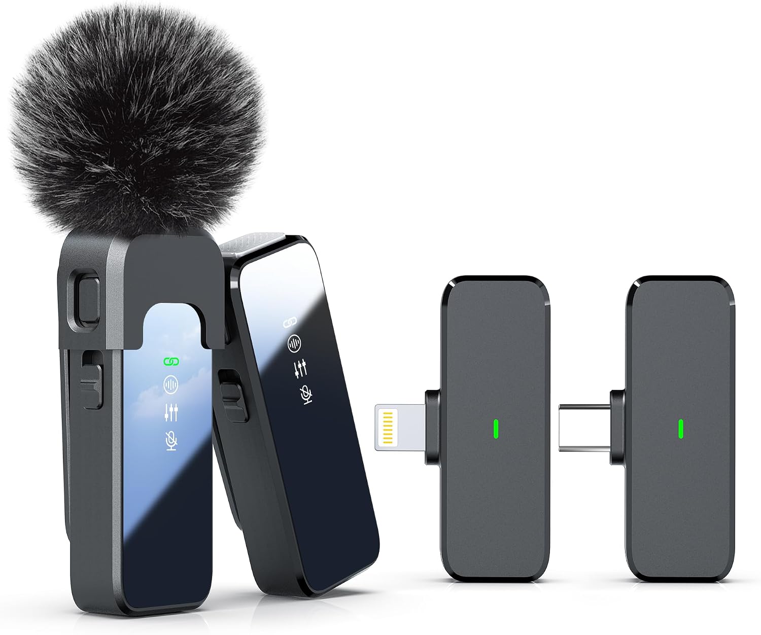 Detalle de Rythflo LM01 Wireless Lavalier Microphone with Noise Cancellation, Dual Transmitters