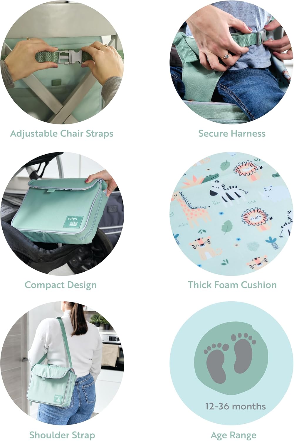 Thumbnail 2 de Polar Gear Portable Booster Seat with Matching Place Mat (Safari)