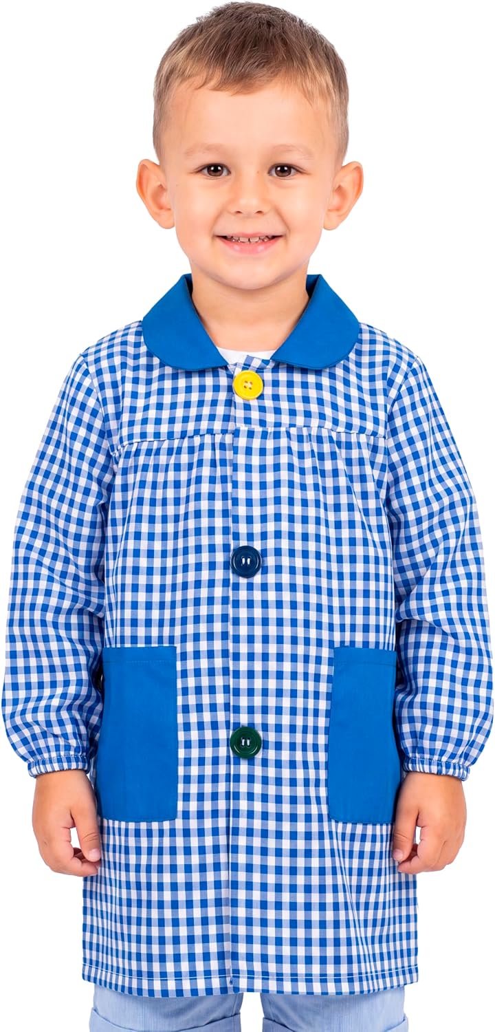 Thumbnail 5 de HOMYBABY Babi escolar infantil con botones y bolsillos (Red, Size 3) – unisex para guardería y colegio