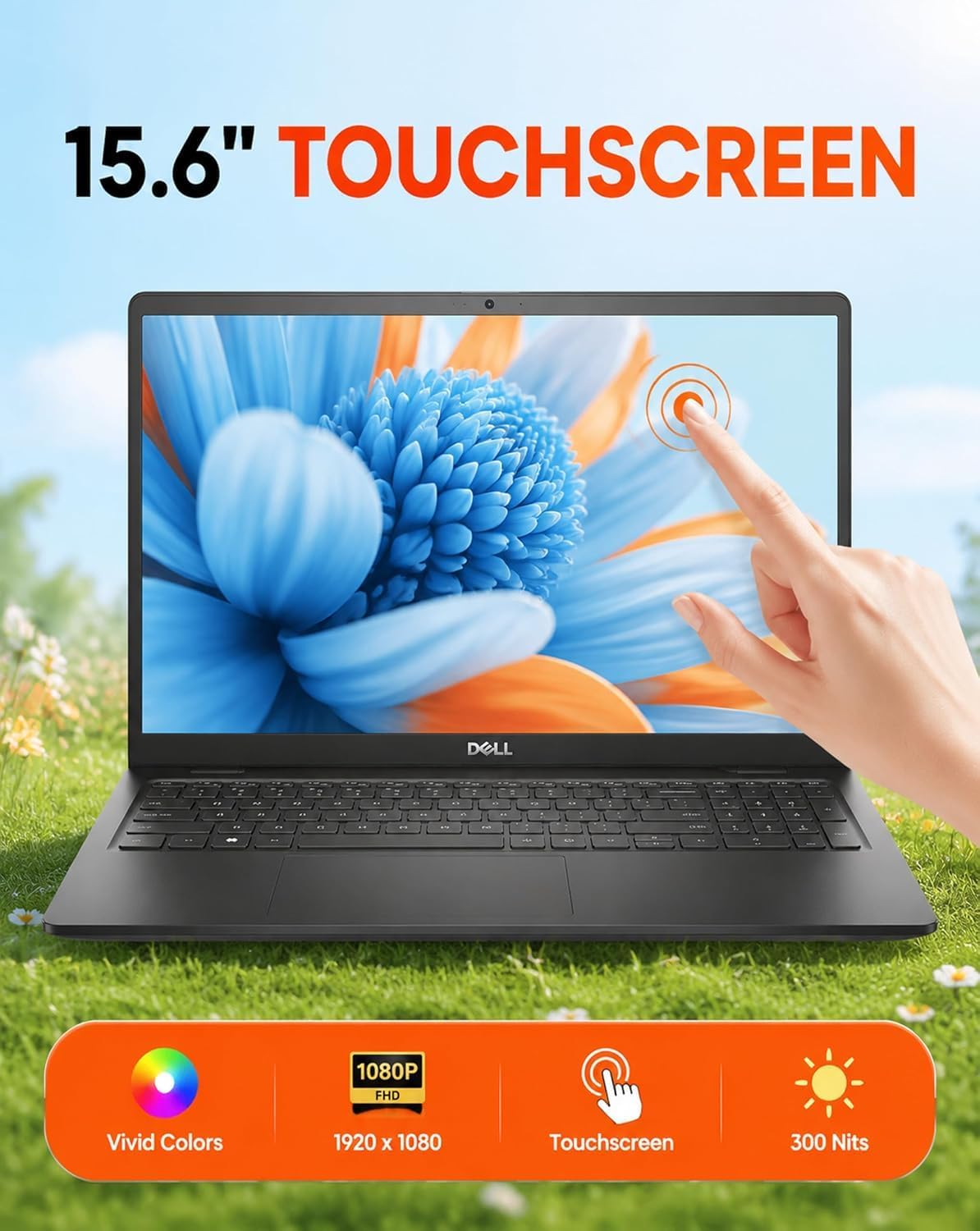 Detalle de Dell touchscreen laptop 15.6-inch