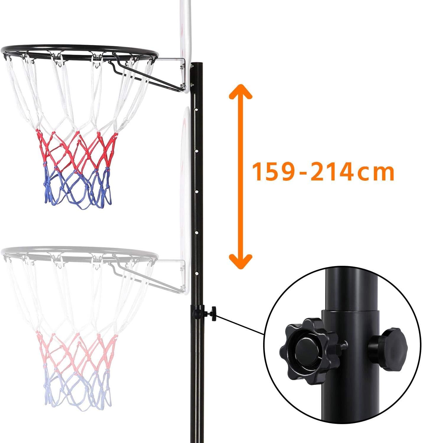 Detalle 2 de Yaheetech Canasta de baloncesto ajustable 159–214 cm