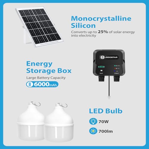 Detalle 2 de Aigostar Luz LED Solar Exterior 70W con Mando, Caja de Almacenamiento y Cable de 11 m
